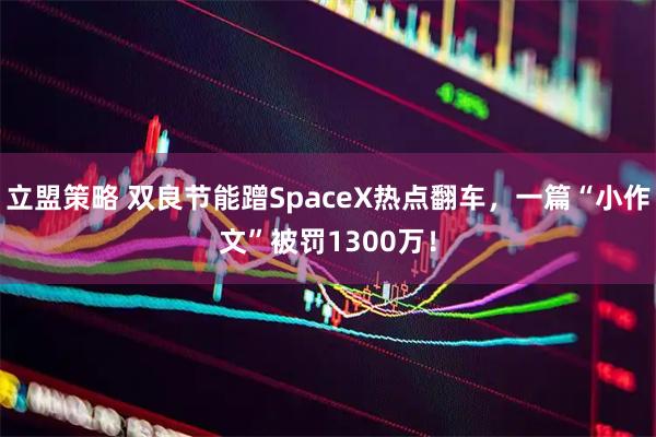 立盟策略 双良节能蹭SpaceX热点翻车，一篇“小作文”被罚1300万！